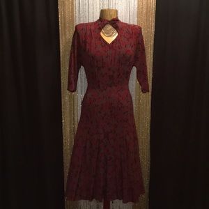 Vintage Handmade 1940’s Silk Printed Dress